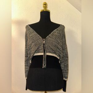 dressbarn Off-the-Shoulder Black and Gray Sweater